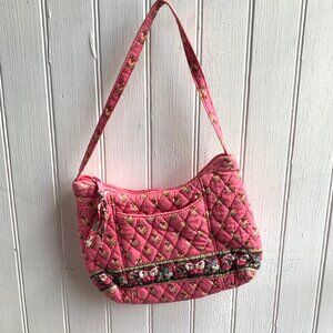 Vera Bradley Quilted Pink Floral Butterfly Mini Purse Shoulder bag Cottagecore
